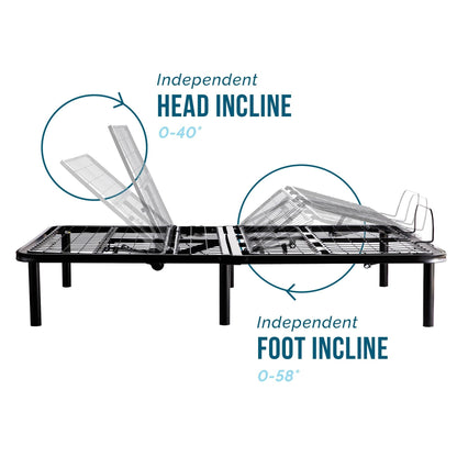 Materasso in memory foam gel da 10 pollici Lucid Comfort Collection e set letto regolabile standard