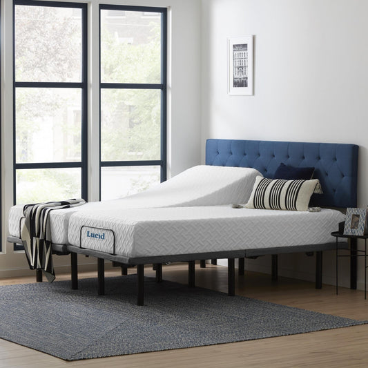 Materasso in memory foam gel da 10 pollici e set letto regolabile Deluxe della collezione Lucid Comfort