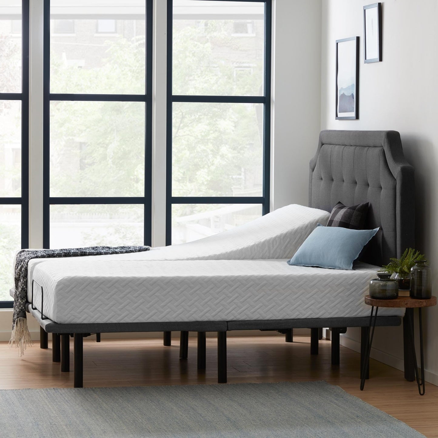 Materasso in memory foam gel da 10 pollici e set letto regolabile Deluxe della collezione Lucid Comfort