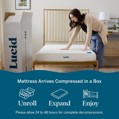 Materasso in memory foam Lucid da 6 pollici con sensazione di fermezza