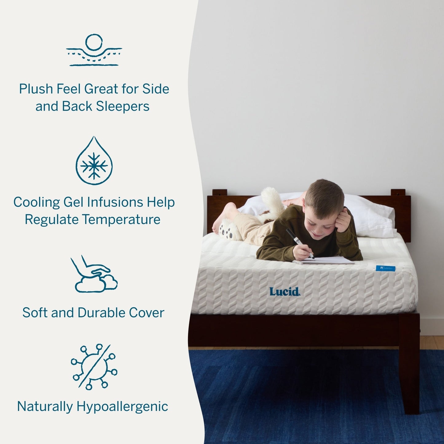 Materasso in memory foam Lucid da 8 pollici