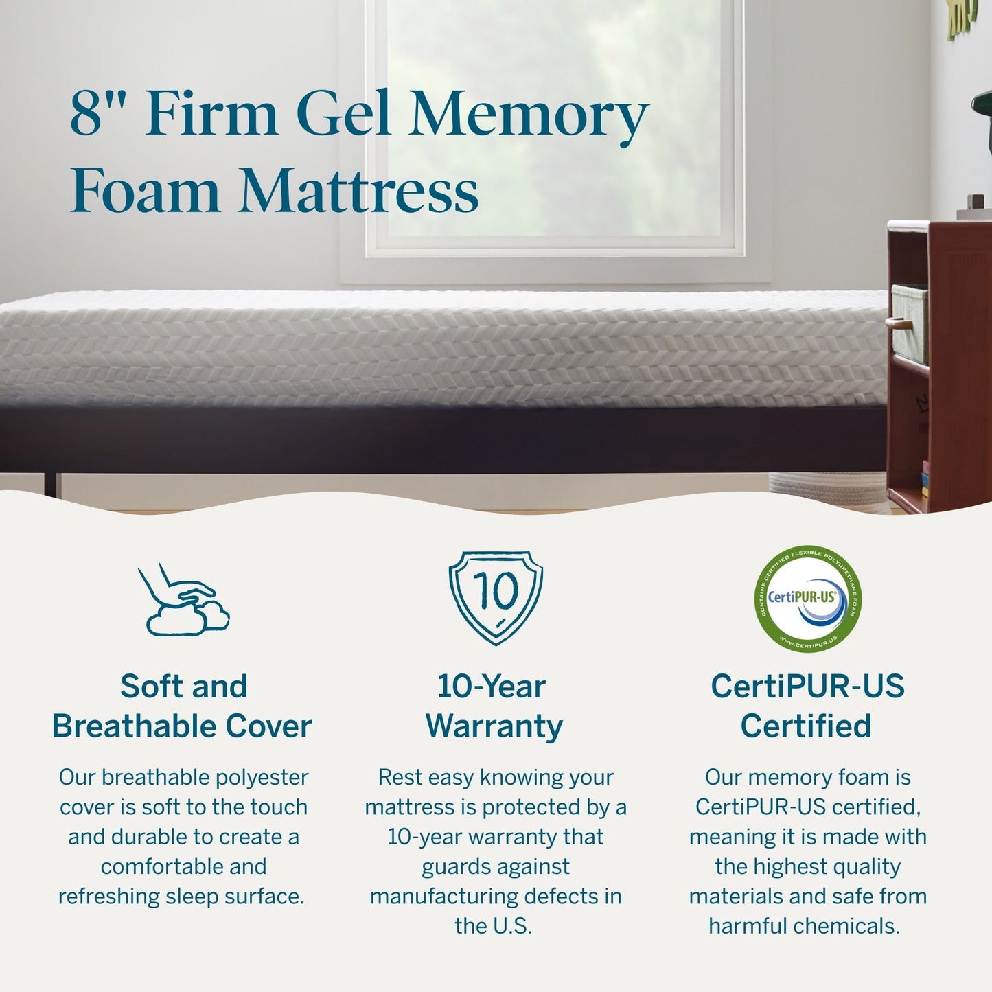 Materasso in memory foam Lucid da 8 pollici