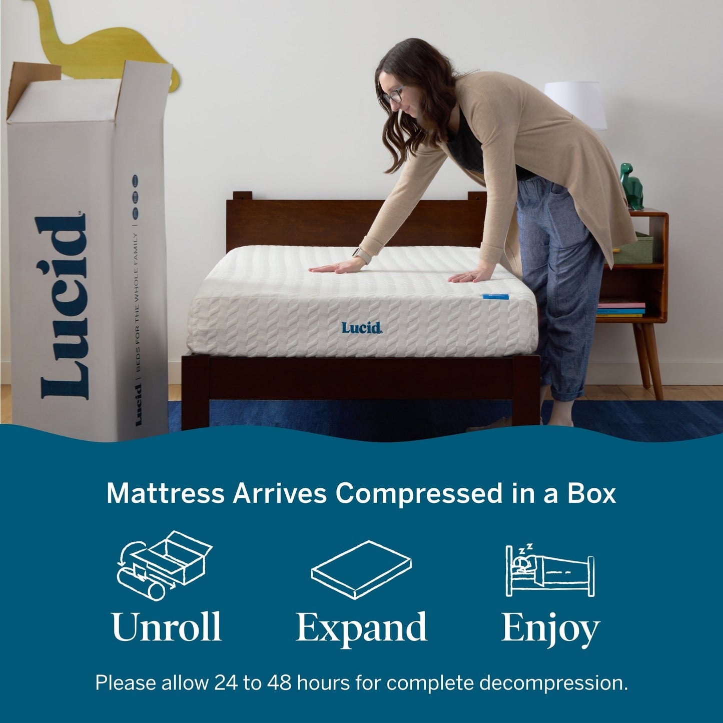 Materasso in memory foam Lucid da 8 pollici