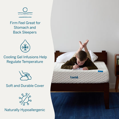 Materasso in memory foam Lucid da 8 pollici