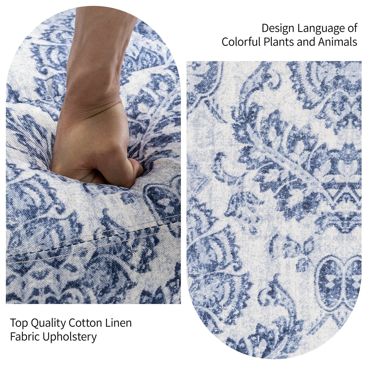 Poltrona reclinabile girevole manuale con schienale a spinta, motivo floreale, da 29'' di larghezza