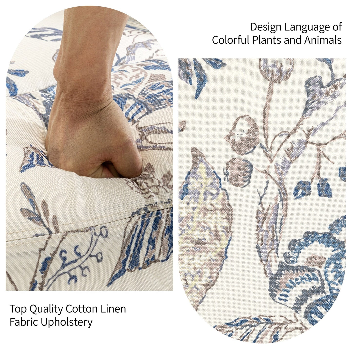 Poltrona reclinabile girevole manuale con schienale a spinta, motivo floreale, da 29'' di larghezza