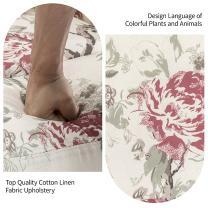 Poltrona reclinabile girevole manuale con schienale a spinta, motivo floreale, da 29'' di larghezza