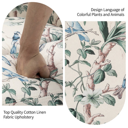 Poltrona reclinabile girevole manuale con schienale a spinta, motivo floreale, da 29'' di larghezza