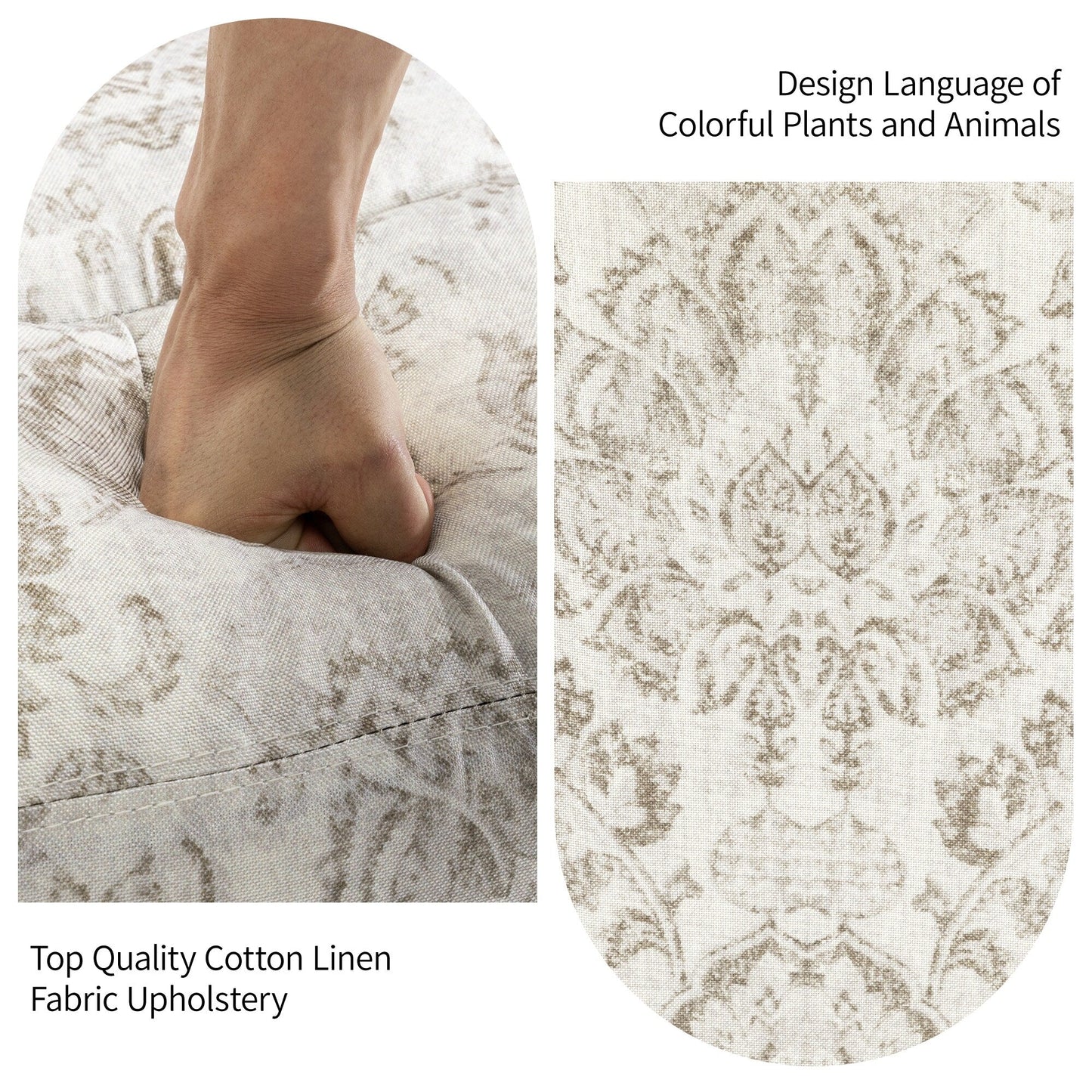 Poltrona reclinabile girevole manuale con schienale a spinta, motivo floreale, da 29'' di larghezza