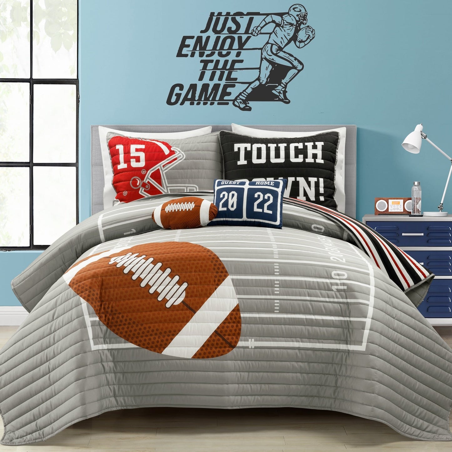 Trapunta reversibile oversize per bambini Lush Decor American Football