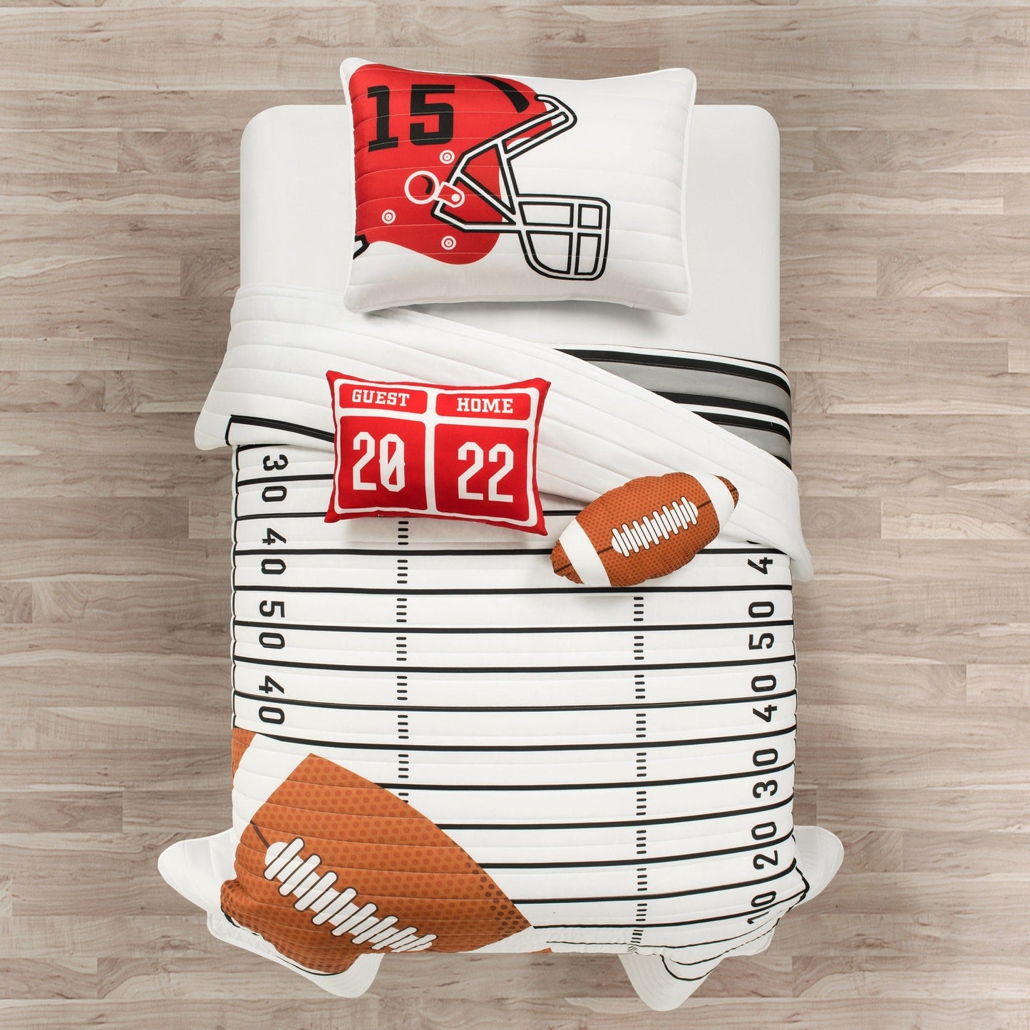 Trapunta reversibile oversize per bambini Lush Decor American Football