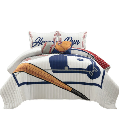 Trapunta reversibile per bambini oversize Lush Decor Baseball Game