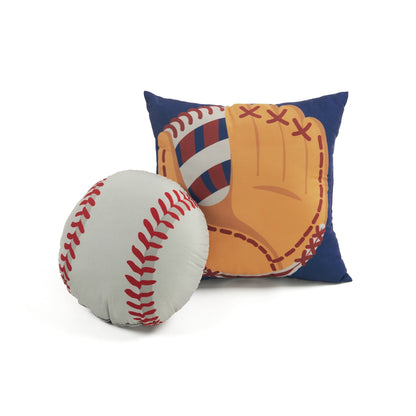 Trapunta reversibile per bambini oversize Lush Decor Baseball Game