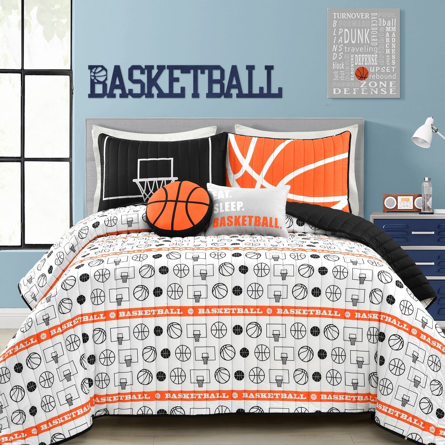 Set trapunta Lush Decor con partita di basket