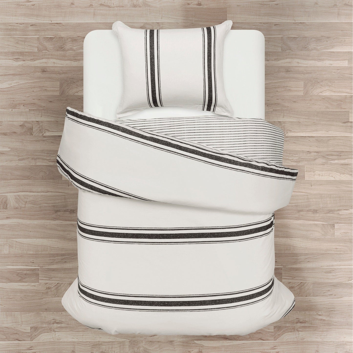 Set copripiumino a righe Farmhouse da 3 pezzi Lush Decor