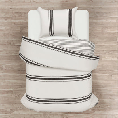 Set copripiumino a righe Farmhouse da 3 pezzi Lush Decor