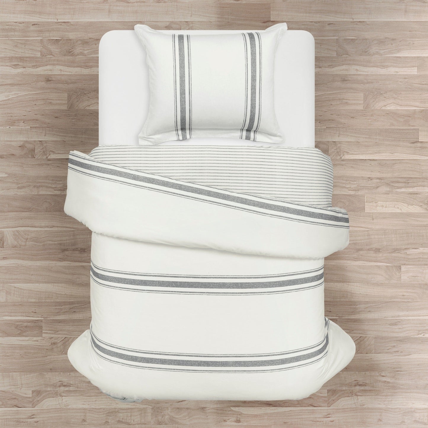 Set copripiumino a righe Farmhouse da 3 pezzi Lush Decor