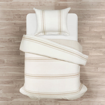 Set copripiumino a righe Farmhouse da 3 pezzi Lush Decor