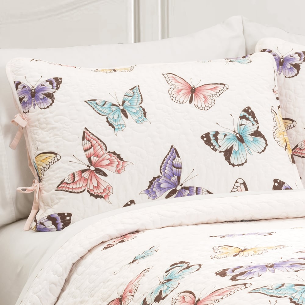 Set trapunta 3 pezzi Flutter Butterfly di Lush Decor
