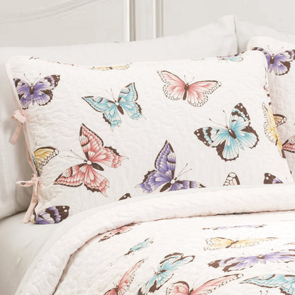 Set trapunta 3 pezzi Flutter Butterfly di Lush Decor