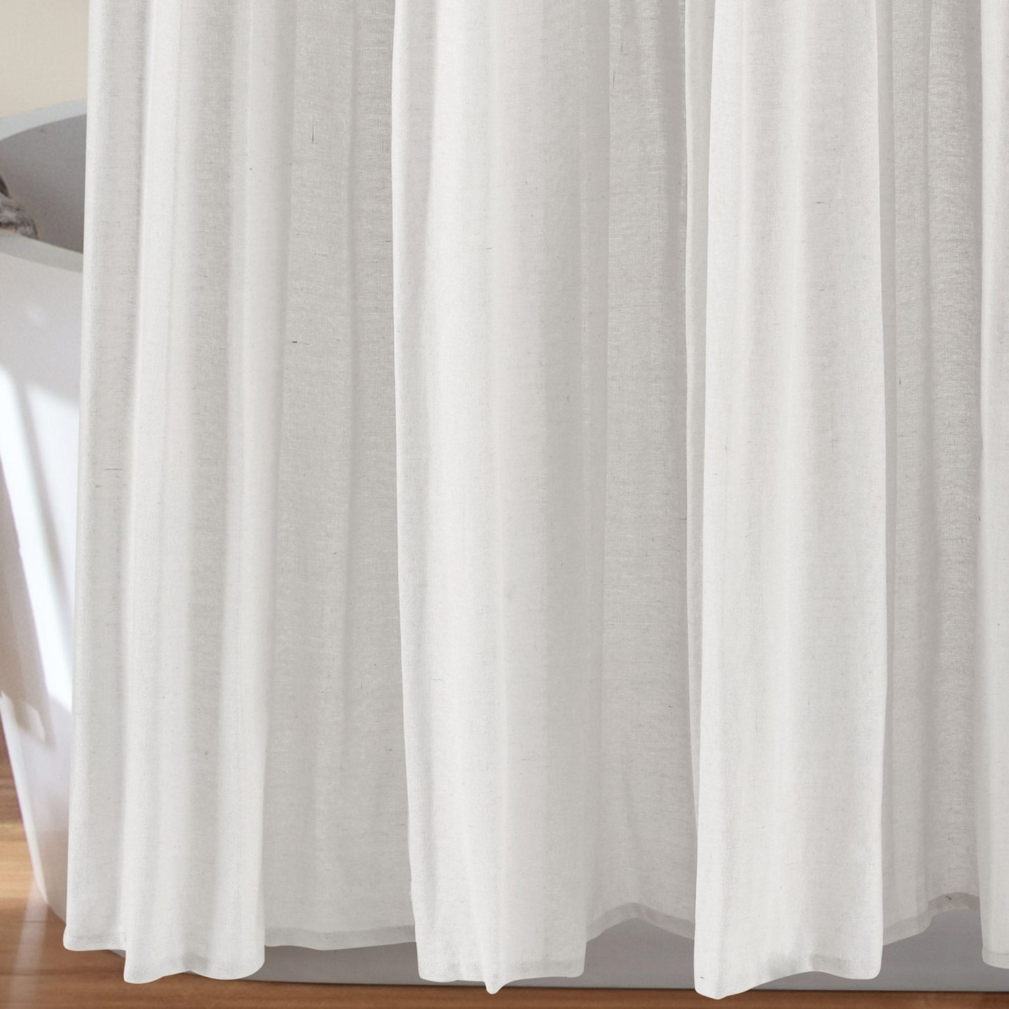 Tenda da doccia con bottoni in lino bicolore Lush Decor