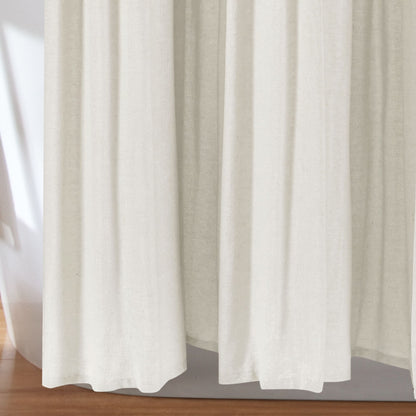 Tenda da doccia con bottoni in lino bicolore Lush Decor