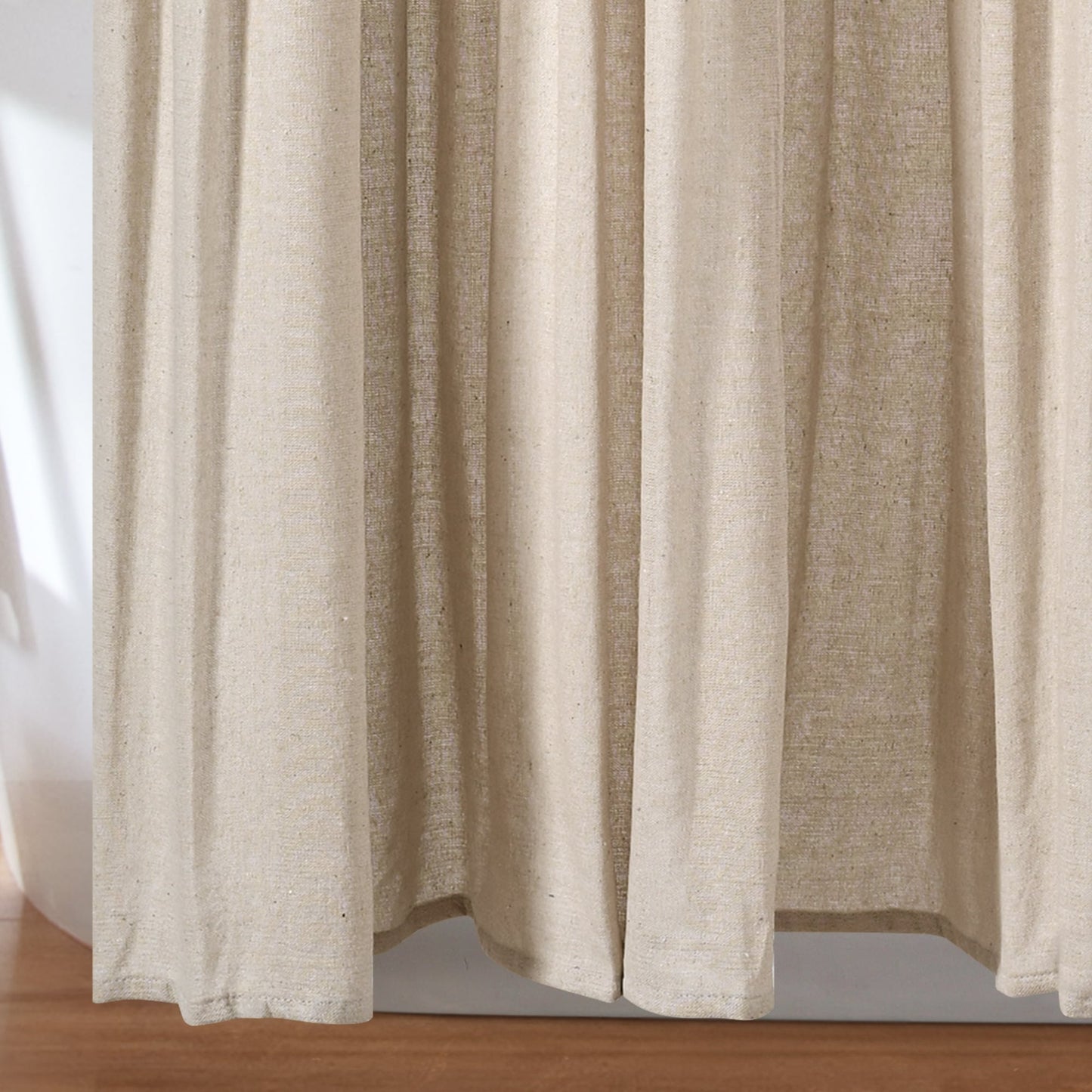 Tenda da doccia con bottoni in lino bicolore Lush Decor