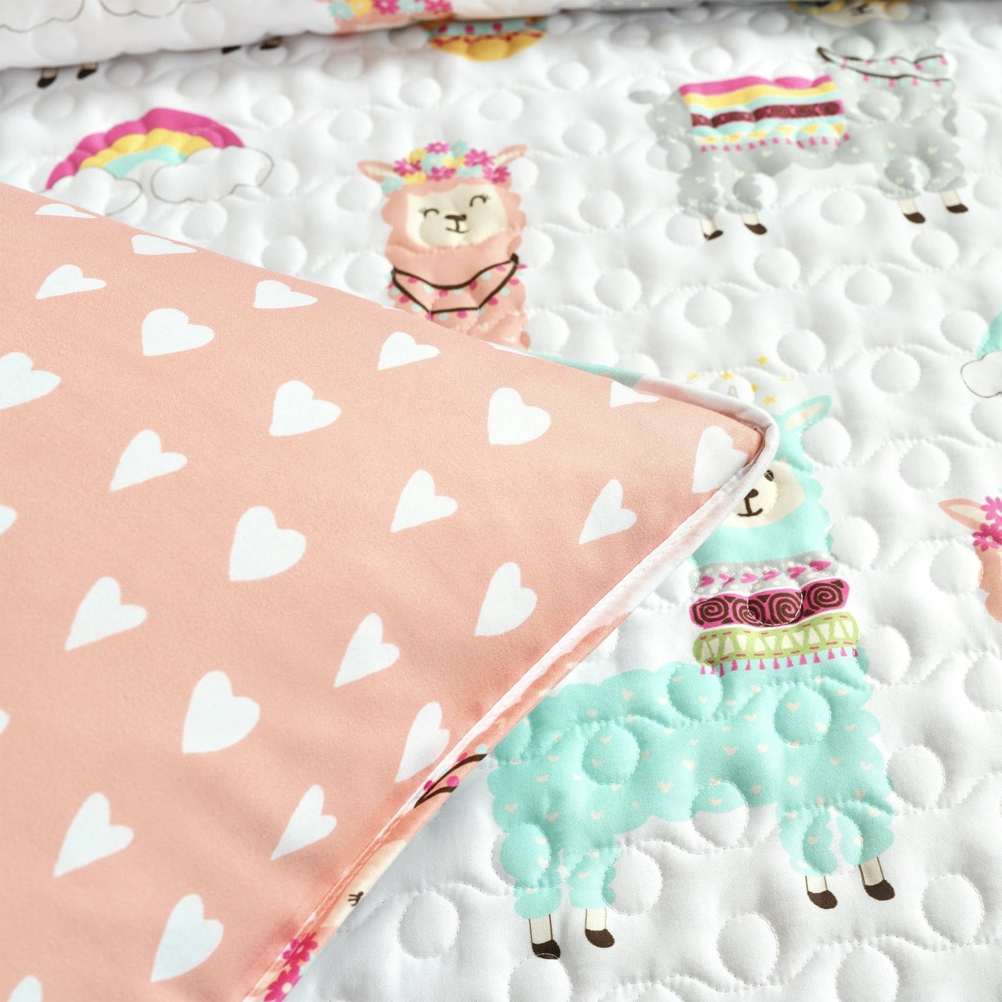 Set trapunta reversibile con stampa Southwest Llama Cactus di Lush Decor