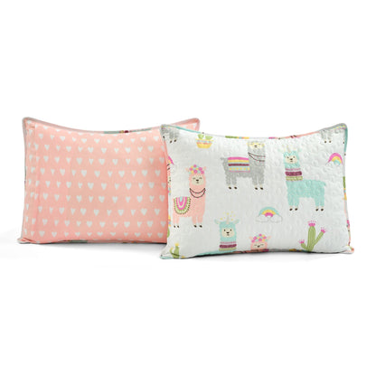 Set trapunta reversibile con stampa Southwest Llama Cactus di Lush Decor