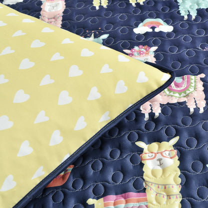 Set trapunta reversibile con stampa Southwest Llama Cactus di Lush Decor