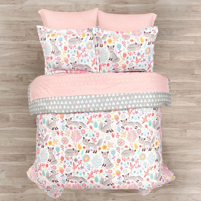 Piumino Lush Decor Pixie Fox con set di lenzuola per bambini "Back To Campus"