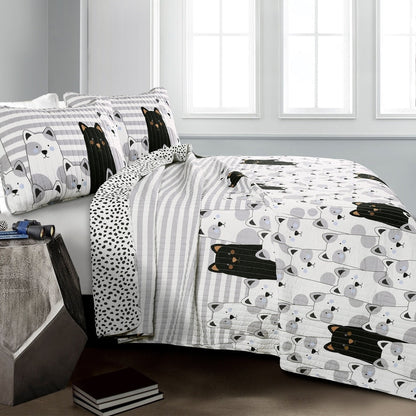 Set trapunta a righe con orsetto Lush Decor