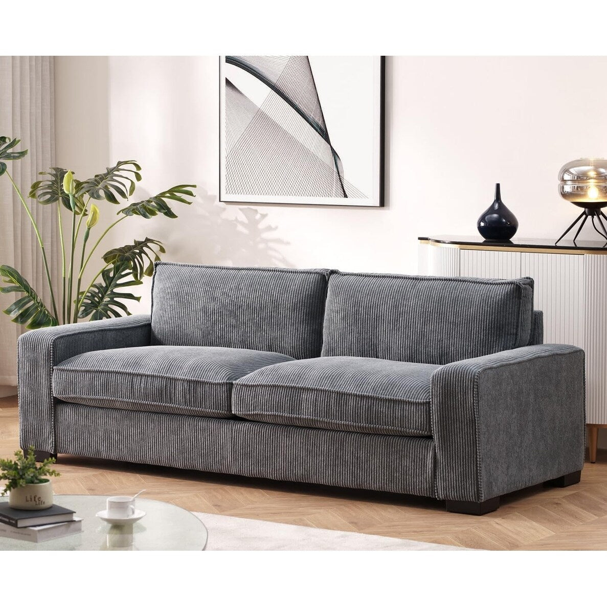 Divano da soggiorno in velluto a coste di lusso