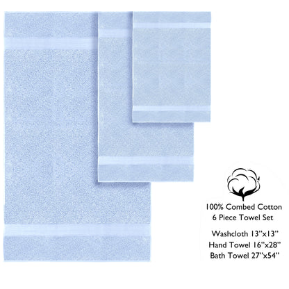 Lussuoso set di asciugamani assorbenti in cotone pettinato da 650 g/m², 6 pezzi
