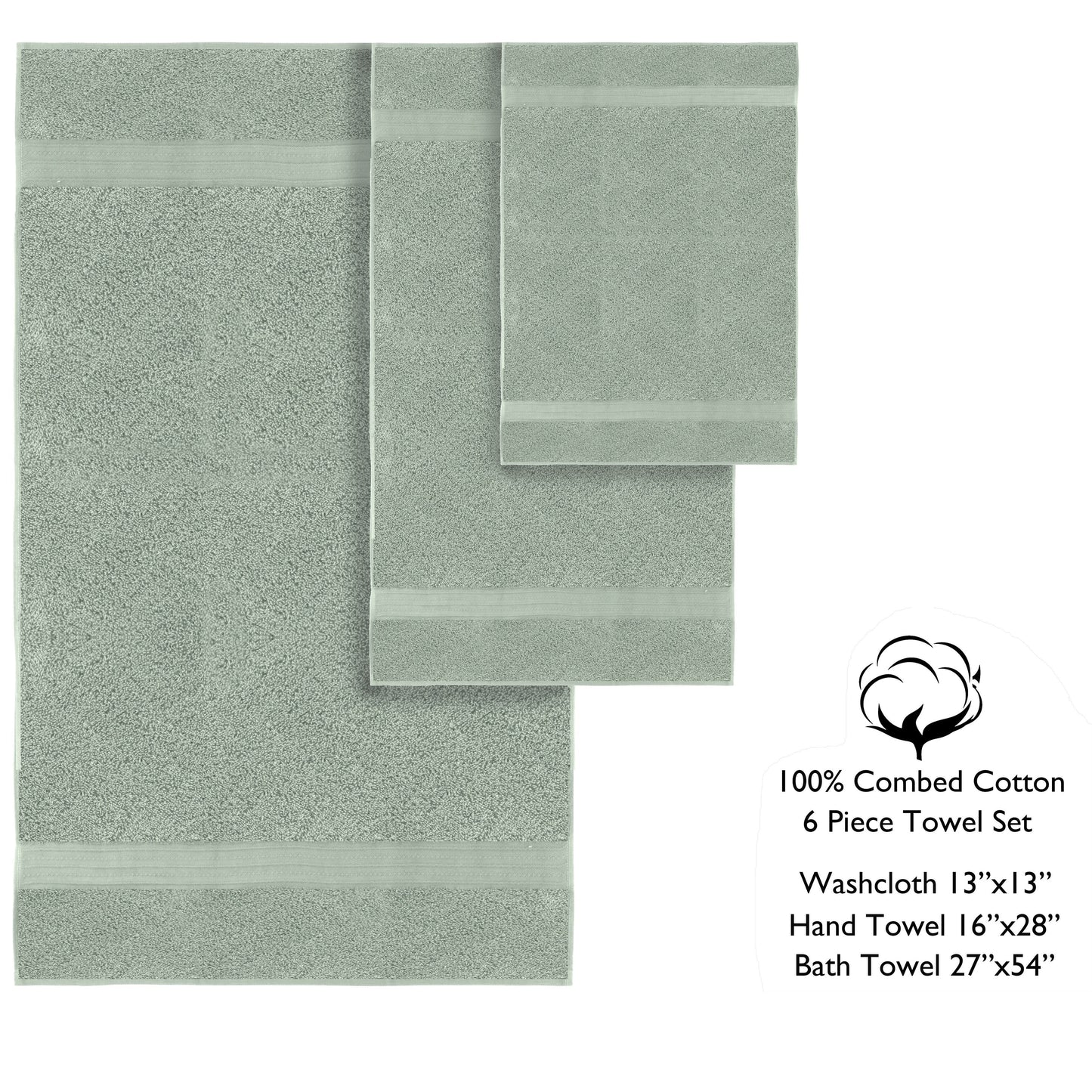 Lussuoso set di asciugamani assorbenti in cotone pettinato da 650 g/m², 6 pezzi