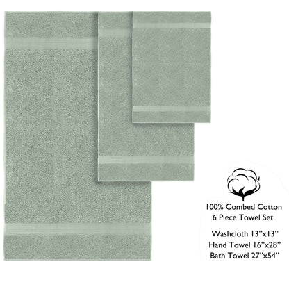 Lussuoso set di asciugamani assorbenti in cotone pettinato da 650 g/m², 6 pezzi