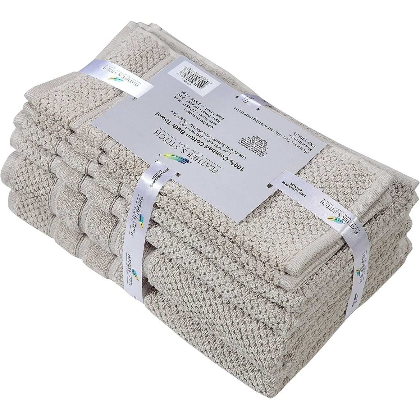 Lussuoso set di asciugamani assorbenti in cotone pettinato da 650 g/m², 6 pezzi