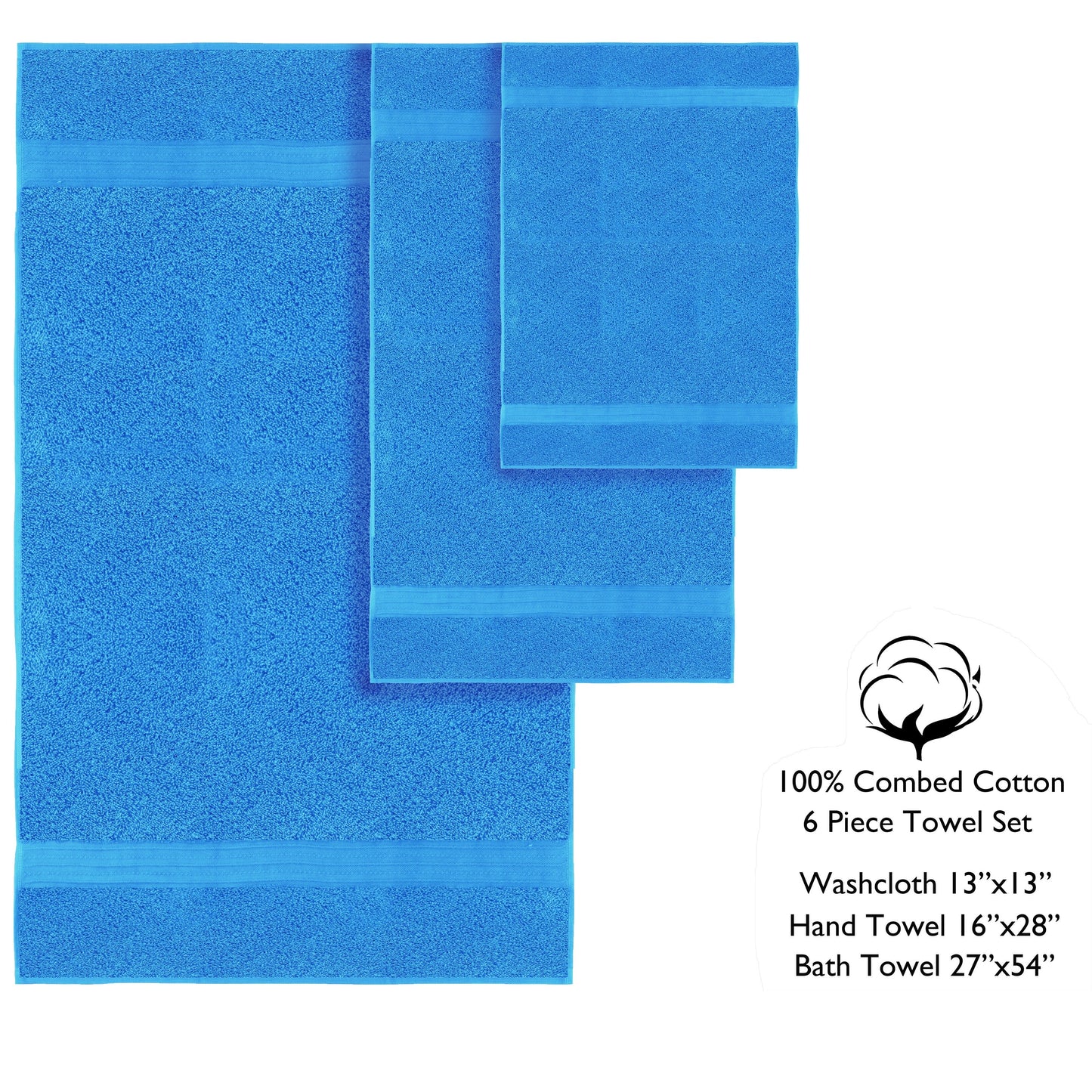 Lussuoso set di asciugamani assorbenti in cotone pettinato da 650 g/m², 6 pezzi