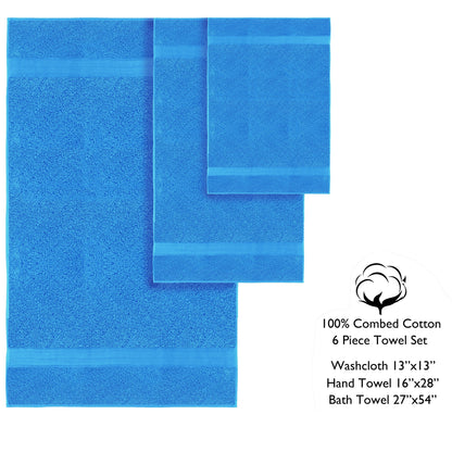 Lussuoso set di asciugamani assorbenti in cotone pettinato da 650 g/m², 6 pezzi