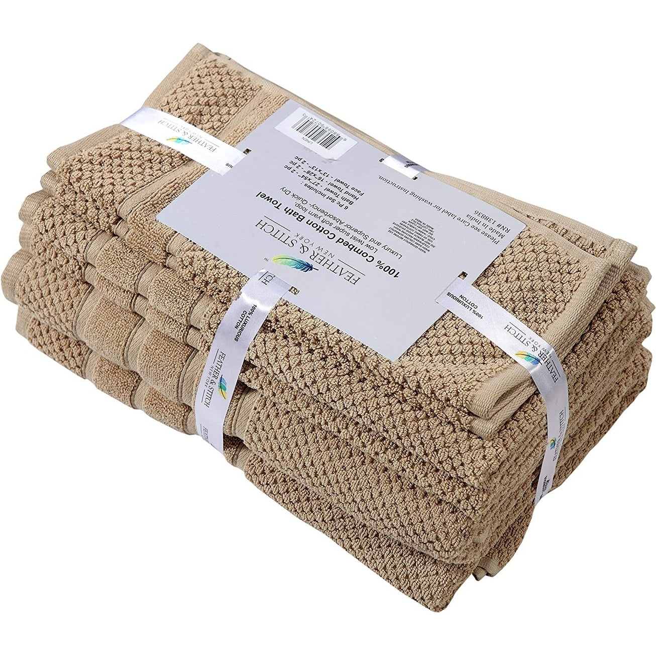 Lussuoso set di asciugamani assorbenti in cotone pettinato da 650 g/m², 6 pezzi