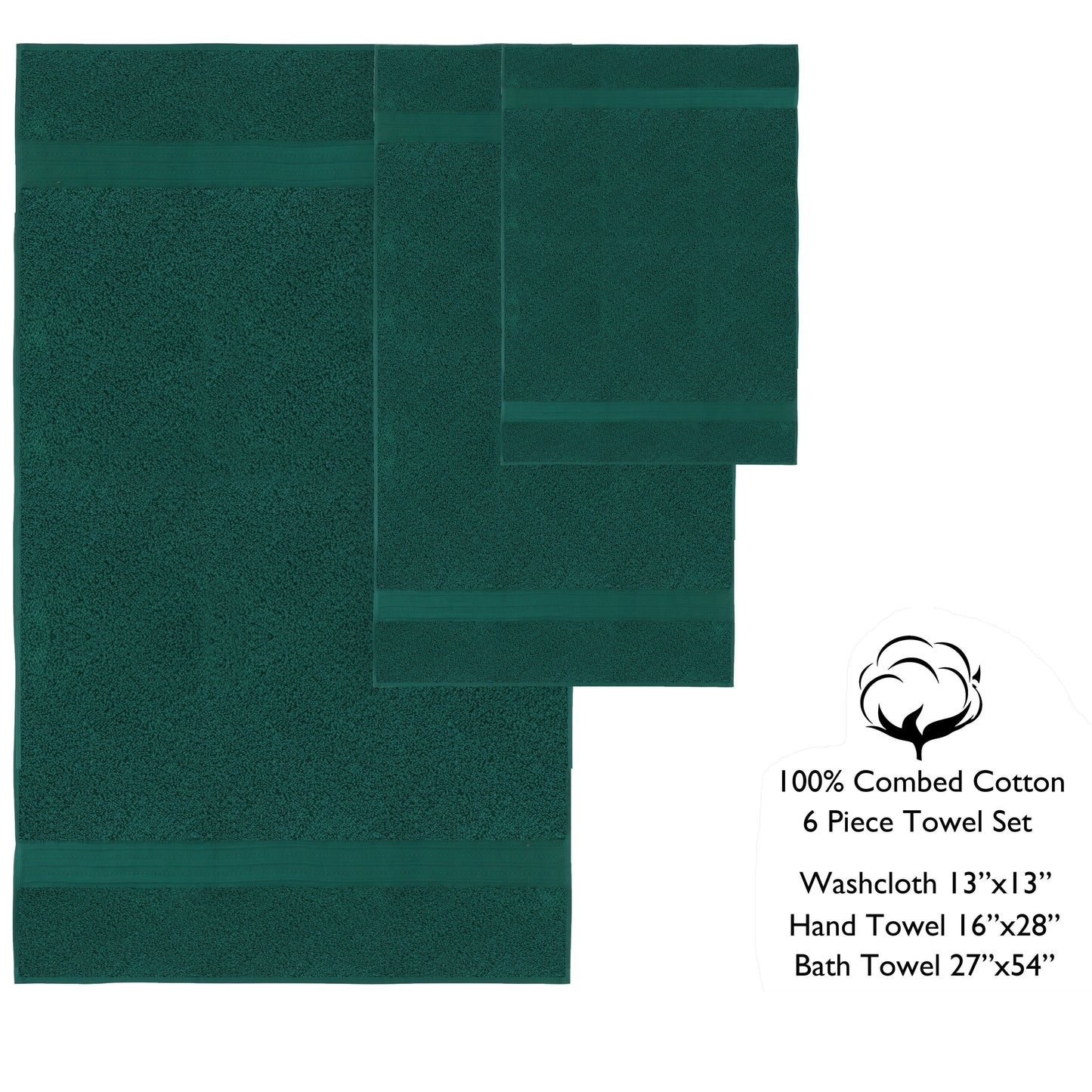 Lussuoso set di asciugamani assorbenti in cotone pettinato da 650 g/m², 6 pezzi