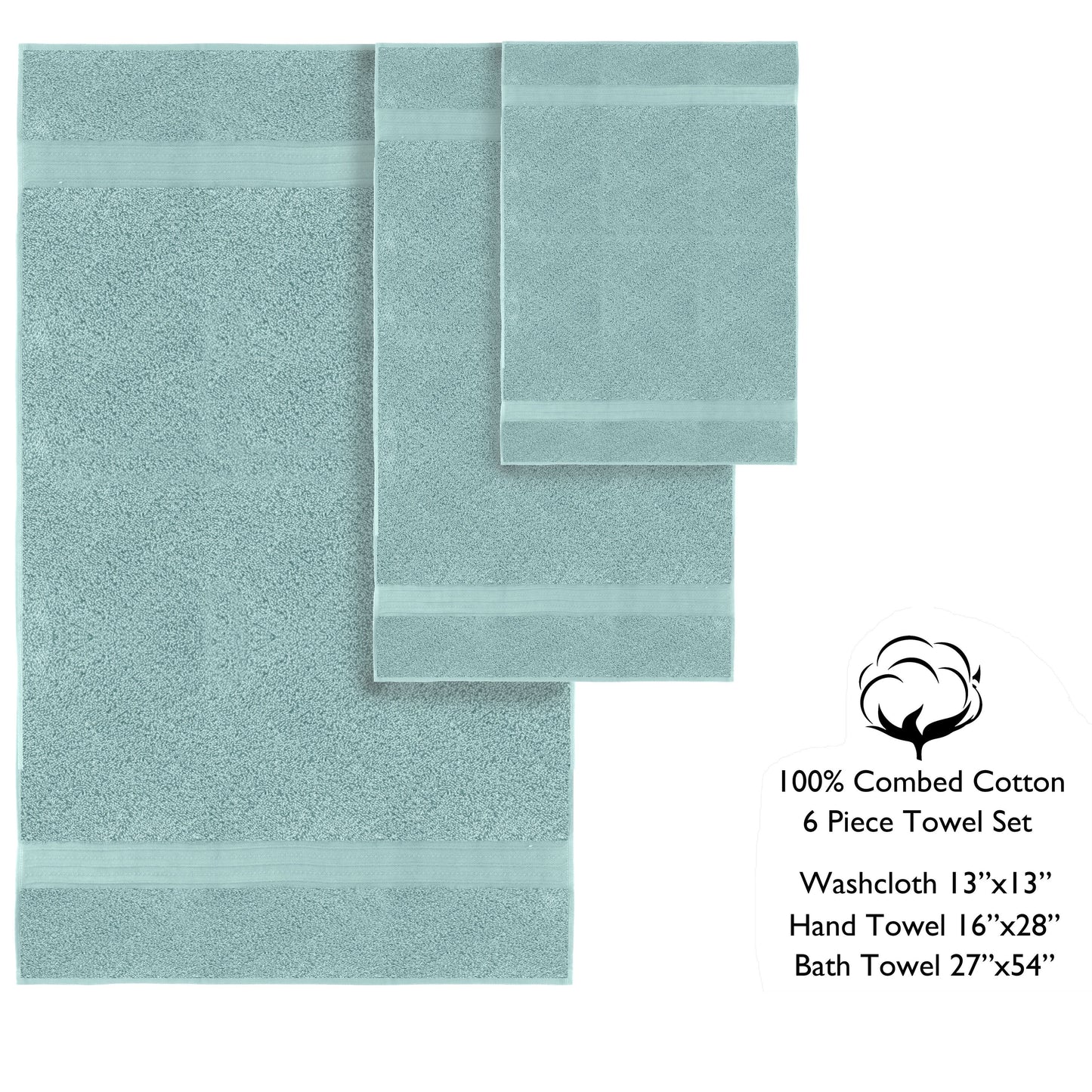 Lussuoso set di asciugamani assorbenti in cotone pettinato da 650 g/m², 6 pezzi