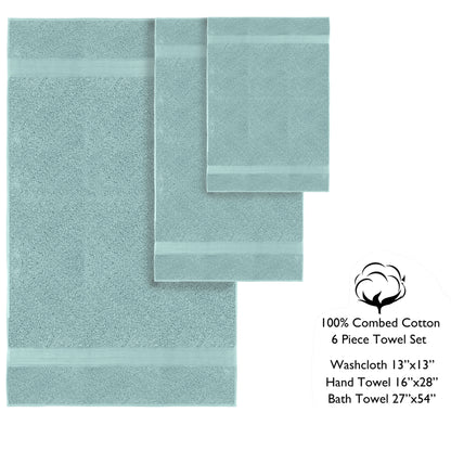 Lussuoso set di asciugamani assorbenti in cotone pettinato da 650 g/m², 6 pezzi