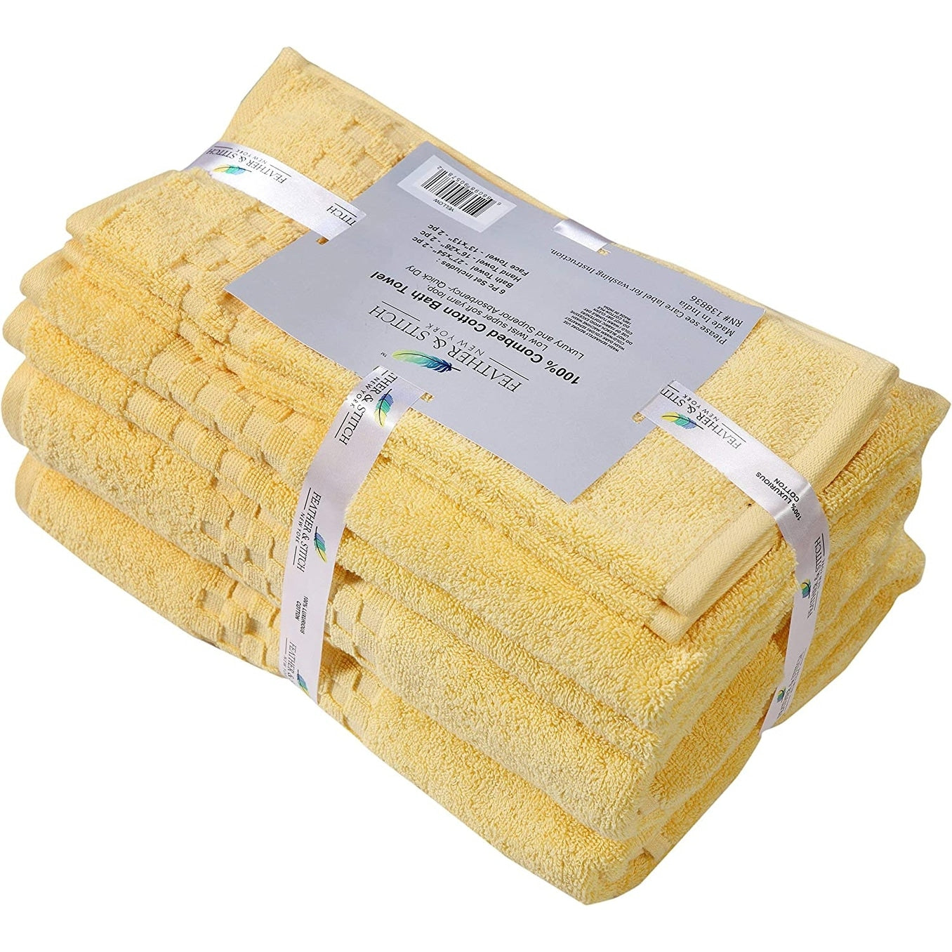 Lussuoso set di asciugamani assorbenti in cotone pettinato da 650 g/m², 6 pezzi