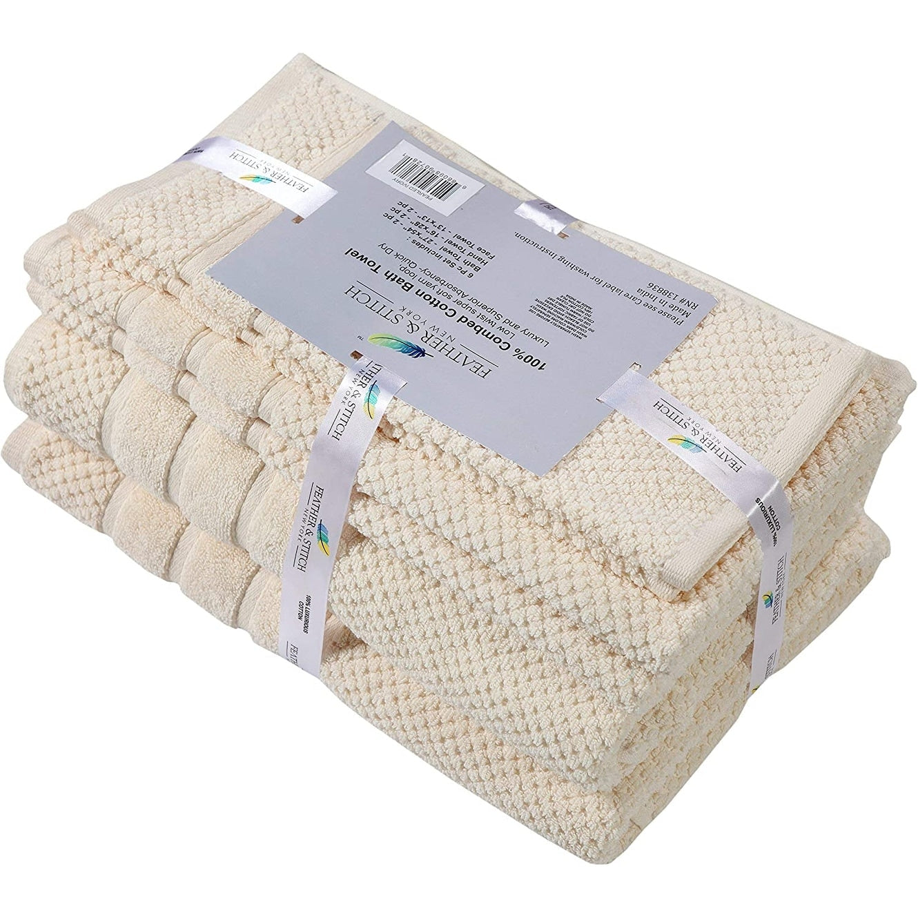 Lussuoso set di asciugamani assorbenti in cotone pettinato da 650 g/m², 6 pezzi