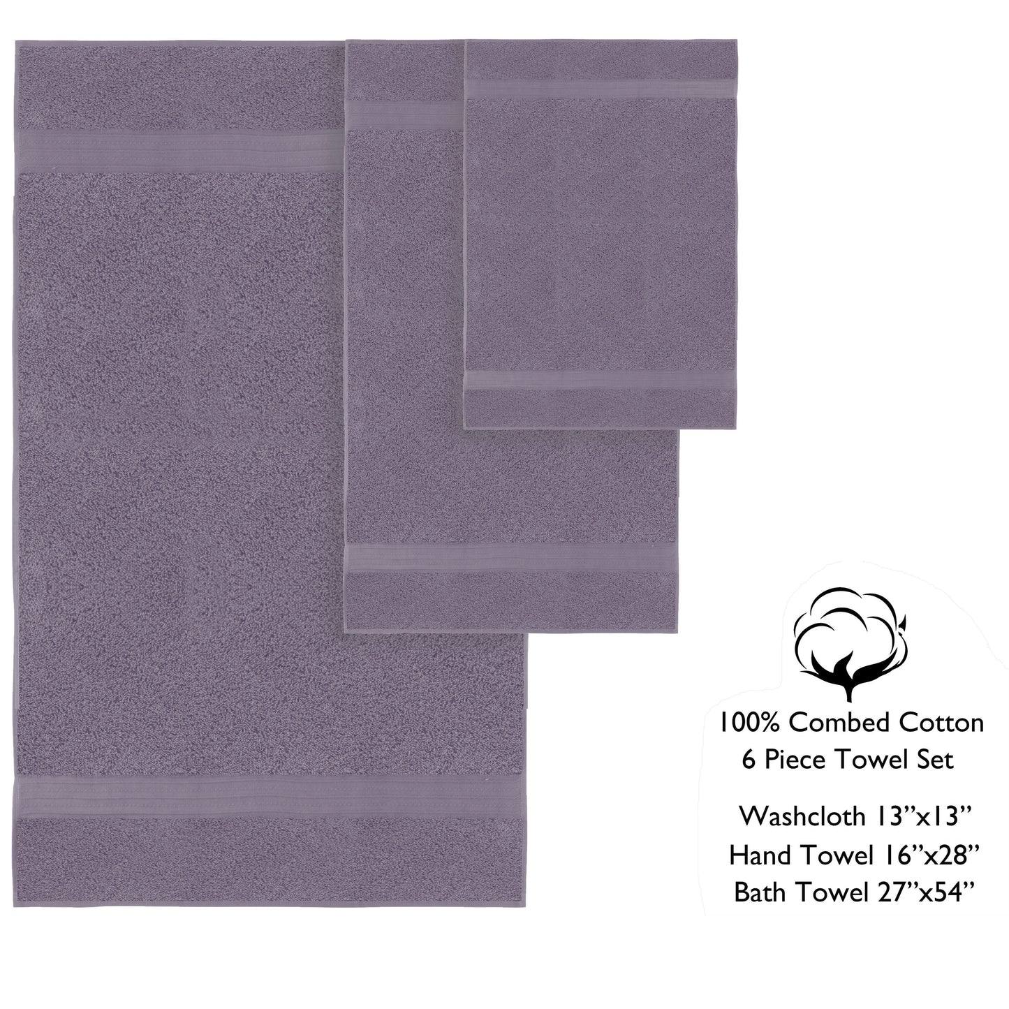 Lussuoso set di asciugamani assorbenti in cotone pettinato da 650 g/m², 6 pezzi