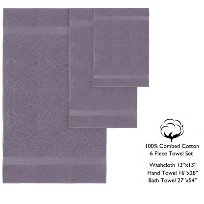 Lussuoso set di asciugamani assorbenti in cotone pettinato da 650 g/m², 6 pezzi