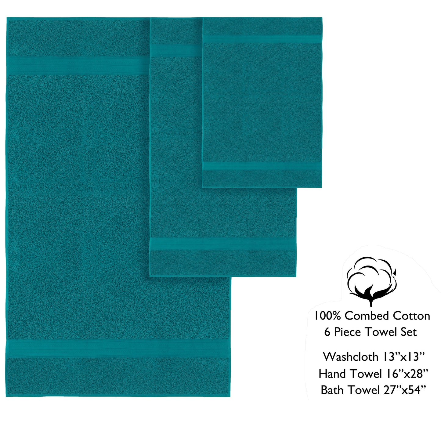 Lussuoso set di asciugamani assorbenti in cotone pettinato da 650 g/m², 6 pezzi