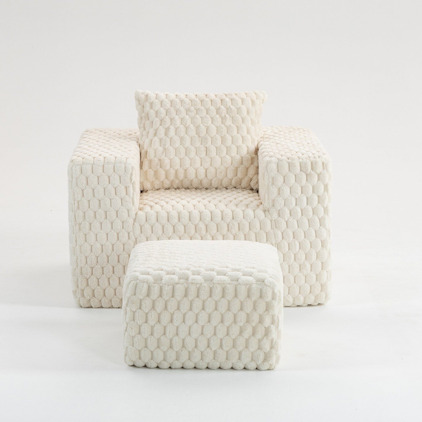 Divano a compressione in velluto a coste di lusso Lingge con pouf