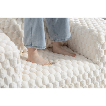 Divano a compressione in velluto a coste di lusso Lingge con pouf